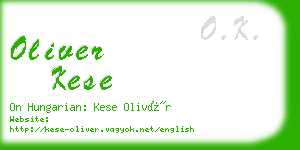 oliver kese business card